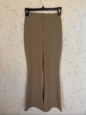 H&M Taupe High-Waist Flare Pants